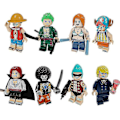 Miniatyrbillede 1 af 5: 8 stk. One Piece Luffy Sauron Sanji Samlede Byggeklods Minifigur Legetøj