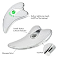 Miniatyrbillede 5 af 5: Gua Sha Skraber Ansigtsmassager Ansigtsløft Slankende Led Lys Mikrostrøm Enheder A10 pink