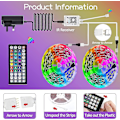 Miniatyrbild 4 av 5: 20m Led Lights Bluetooth Rgb Lights Led Tape Lights With 44-keys Remote Music Sync Colour Changing Led Mood Strip Light For Bedroom, Room, Christmas D