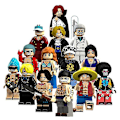 Miniatyrbild 1 av 4: 14 Pieces Of One Piece Lu Fei Nami Aisi White Beard Sabo Chi Dog Cap Assembled Building Block Miniature Toys
