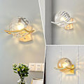 Miniatyrbild 3 av 4: LED Wall Lamp, Suitable For Bedroom Bedside Aisle Dressing Table Lampshade (C Gold)