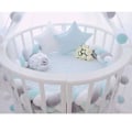 Miniatyrbilde 3 av 4: Sengekant, baby Bumper Sengeslange Baby Seng Bumper Vevd Kantbeskyttelse Hodebeskyttelse Dekorasjon For Barneseng (grå, 100cm) White*Blue*Grey 100cm