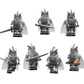 Miniatyrbillede 1 af 5: 7 stk. A Song Of Ice And Fire Legetøj Sølvfarvet Middelalderlig Kriger Byggeklodser Minifigur Drengelegetøj