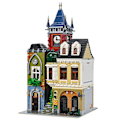 Miniatyrbillede 2 af 4: Byarkitektur Byggeklodser Hotel Indkøbscenter Marked Hus Butik Gadebillede Butik Klodser Legetøj Gaver Til Børn Voksne Uden Original Æske