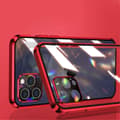 Anti-peeping Iphone 12 Pro Max Casewith  Strong Magnetic Adsorption Camera Lens Protector Metal Frame 360 Full Body Protective Double-sided Gl Red iPhone12Promax