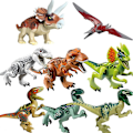 Miniatyrbillede 1 af 2: 8 stk. Børnelegetøj Dinosaur Byggeklodser Jurassic Dinosaur Samlet Pædagogisk Legetøj