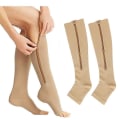 Miniatyrbild 1 av 3: Compression Socks With Zipper Socks Vein Elastic Socks Sports Running Football A Pair Of Socks Grey S-M