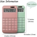 Miniatyrbillede 2 af 2: Elektroniske lommeregnere, 12-cifret LCD stort display dobbelt strøm standardfunktion solcellelommeregner, store følsomme taster, simpelt elegant design, (pink)