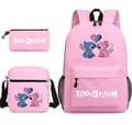 Lilo & Stitch Backpack Three-piece Set School Bag love-pink