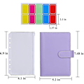 Miniatyrbilde 1 av 4: 12 stk. A6 Permlommer Løse Bladposer 6-rings Perm Kontantbudsjett Konvoluttsystem, A6 PU Lær Permsett Purple