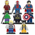 2023-8pcs Batman Hulk Superman Mini Figures Building Blocks Toys
