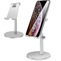 Miniatyrbilde 1 av 4: Justerbart nettbrett/telefonstativ, teleskopisk justerbar iPad-stativholder, universelt multi-vinkel aluminiumstativ kompatibelt med iPhone Smart Cel