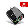 Miniatyrbilde 1 av 5: Bærbar Quick Charge 3.0 4-usb-porter 3.1a Reise Smart Adapter Telefonlader Black US Plug