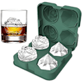 Miniatyrbillede 1 af 4: Isterningebakke, 2,5 tommer silikoneforme til isterninger, 2 hulrum Rose & 2 Diamant Isboldmaskine Green