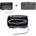 Miniatyrbillede 3 af 4: Pung Organizer Indsats Filt Taske Med Lynlås Håndtaske Tote Formgiver Multi Lommer Store Opbevaringsposer Gray 3
