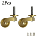 Pikkukuva 1 / 5: 1/4 kpl Universaali Huonekalupyörä Antiikkipyörät Vintage Messinki 2pcs