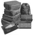 1 Set (8 Pieces) Travel Organizer Waterproof Organizer Black