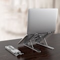 Miniatyrbillede 3 af 4: Foldbar Justerbar Vinkel Laptop Stand Bærbar Aluminium Legering Desktop Notebook Holder Skridsikker Tablet Kølestativ
