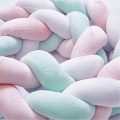Miniatyrbillede 2 af 4: Sengekant, baby Bumper Sengeslange Baby Senge Bumper Vævet Kantbeskyttelse Hovedbeskyttelse Dekoration Til Tremmeseng (grå, 100cm) White*Green*Pink 150cm