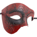 Miniatyrbild 2 av 3: 1pc Masquerade Mask Retro Phantom Of The Opera One Eye Half Face Costume, Half Face Phantom Mask (red Pattern)
