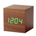 Miniatyrbild 1 av 4: Gingko Cube Led Click Clock Alarm Clock With Sound Activation (time, Date & Temperature) Various Colours A10 Brown green