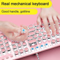 Miniatyrbild 5 av 5: Retro Mechanical Gaming Keyboard 104 Key-led Backlit Keyboard Mechanical pink
