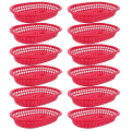 Miniatyrbillede 1 af 3: 100 stk./50 stk. Madkurv Oval Form Service Plastik Pommes Frites Fastfood Opbevaringsplader Til Restaurant Red 50 Pcs