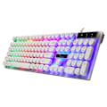 Miniatyrbillede 1 af 4: Lysende tastatur med runde tastehætter til pc/bærbar gaming, baggrundsbelyst tastatur til computergamere White