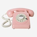 Miniatyrbillede 2 af 4: Ledningstelefoner i pink, klassisk drejeskive, telefoner til hjemmekontoret, antik Black telephone
