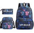 Lilo & Stitch Backpack Three-piece Set School Bag love-dark blue