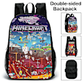 Pikkukuva 2 / 2: Minecraft Reppu Kaksipuolinen Koululaukku Opiskelijan Koululaukku Opiskelijalahja Syntymäpäivälahja Uusi Reppu Pattern 5