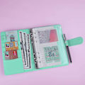 Miniatyrbild 5 av 5: A6 Pu Leather Budget Binder Refillable 6 Ring Notebook Binder For A6 Refill Paper green
