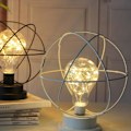 Miniatyrbilde 1 av 5: Metallbur Bordlamper Batteridrevne Nattlamper Med LED-lys For Soverom B