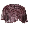 Pikkukuva 2 / 3: Naisten 1920-luvun huivi, helmikoristeltu paljettikoristeltu art deco -iltahuivi, bolero, flapper-peite