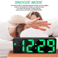 Miniatyrbild 4 av 4: Digital Alarm Clock, Large Led Display, Mirror Surface Clock  And Brightness Adjustable Usb Charging Connection Alarm Clock For Bedroom, Offices