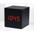 Miniatyrbild 4 av 4: Gingko Cube Led Click Clock Alarm Clock With Sound Activation (time, Date & Temperature) Various Colours A10 Brown yellow