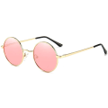 Pikkukuva 1 / 5: Vintage Pyöreät John Lennon Polaroid Aurinkolasit Miehille ja Naisille Ympyrä Hippi Aurinkolasit Red Ocean Lens-gold Frame