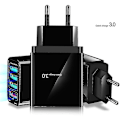 Miniatyrbilde 4 av 4: Bærbar Quick Charge 3.0 4-usb-porter 3.1a Reise Smart Adapter Telefonlader White EU Plug