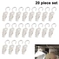 Laundry Hooks Plastic Rotating Clothes Pin Shower Curtain Clip 20pcs White