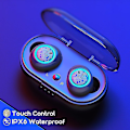 Pikkukuva 3 / 3: Langattomat Bluetooth-yhteensopivat 5.0 Kosketusohjattavat Kuulokkeet Mikillä ja Latauskotelolla White Blue