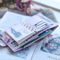 Miniatyrbild 4 av 4: Limited Imperfect Moterm Regular Pocket Rings Planner Genuine Cowhide Leather A7 Notebook Agenda Organizer Journey Sketchbook Pebbled Taupe