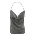 Miniatyrbilde 2 av 3: Ermeløs V-hals Sommer Topp Bluse Tanktopper for Kvinner Gray M
