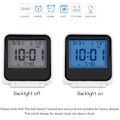 Miniatyrbild 3 av 4: Small Digital Travel Alarm Clocks,battery Operated Mini Travel Clock With Backlights,portable Folding Mini Pocket Calendar Temperature Clock (white)