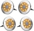 4 Pcs Outdoor Solar Powered Garden Light With Warm White Led Solar Ground Light Outdoor For Path Gar