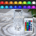 Miniatyrbild 3 av 5: Crystal Diamond Table Lamp, 16 Colors Usb Charging Touch Lamp Bedside Night Light With Remote Control, Acrylic Rose