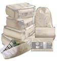 1 Set (8 Pieces) Travel Organizer Waterproof Organizer Beige
