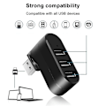 Miniatyrbild 2 av 3: Premium 3-port Abs Mini Usb 3.0 Hub Can Rotate 90/180 Usb Hub Creative Hub