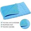 Miniatyrbilde 3 av 4: Kjølematte for Hund, Sovematte, Vaskbar Is-Silke Kjøleteppe for Hundehus, Sofa, Seng Blue S