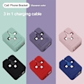 Miniatyrbilde 3 av 4: 4-i-1 Uttrekkbar USB-lader Datakabel m/ Telefonstativ Type C Micro USB-kabel Red