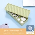 Miniatyrbillede 1 af 4: Kabelopbevaringsboks Transparent Plastik Data Linje Opbevaringsbeholder Til Skrivebord Kontorartikler Multifunktionel Headset Data Opladningsledning F green